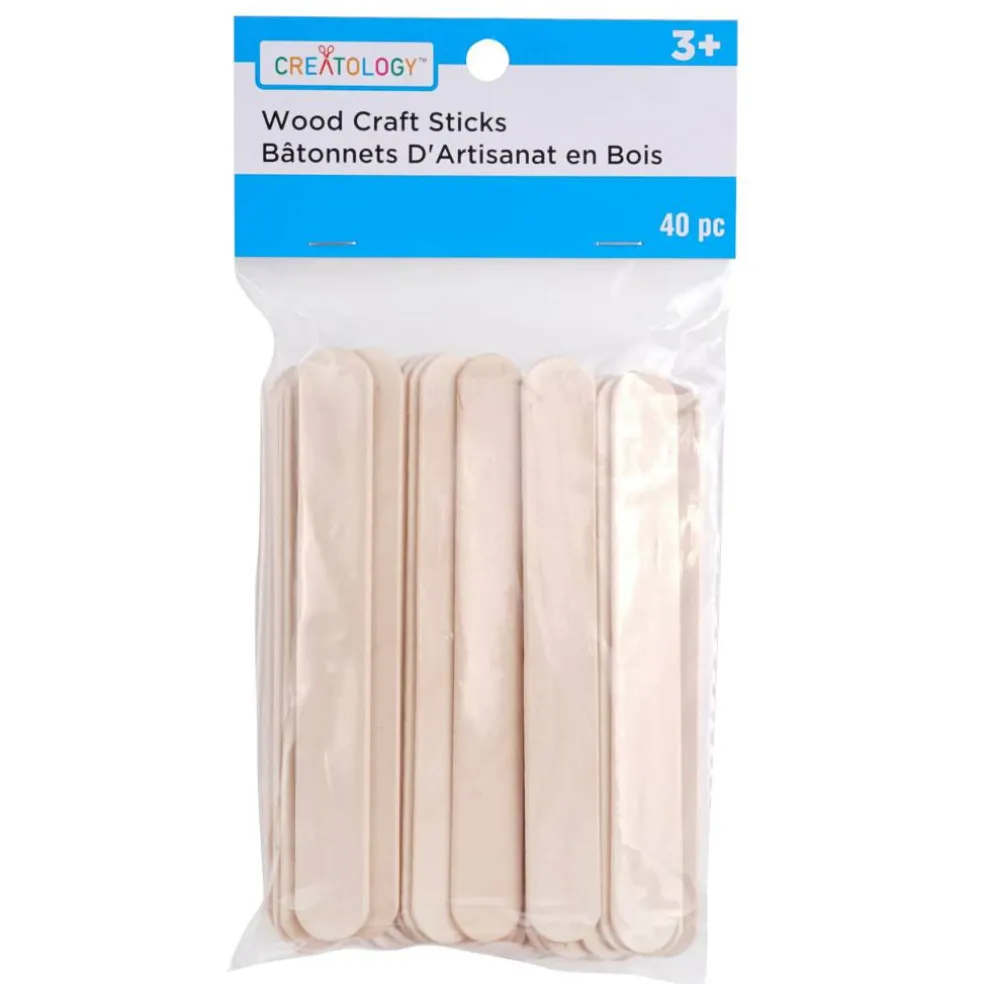 12 Packs: 40 ct. (480 total) 4.5" Wood Craft Sticks by Creatology™