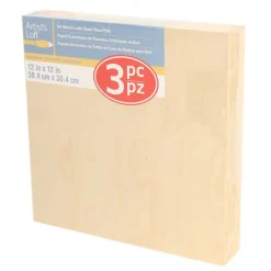 6 Packs: 3 ct. (18 total) 12" x 12" Cradled Wood Painting Panels by Artist's Loft™
