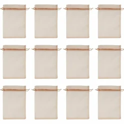 6 Packs: 12 ct. (72 total) 4.5" x 7" Gold Organza Favor Bags by Celebrate It™