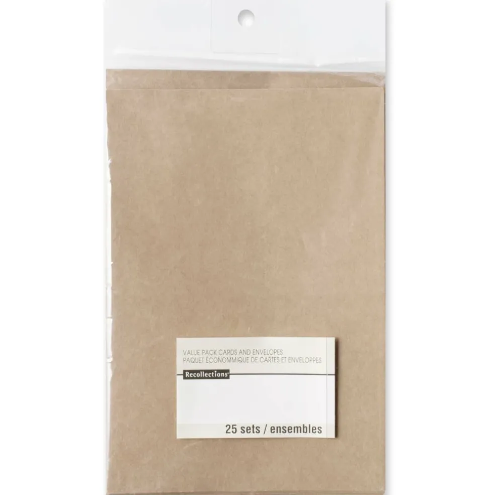 27 Packs: 25 ct. (675 total) 4" x 5.5" Kraft Cards & Envelopes by Recollections®
