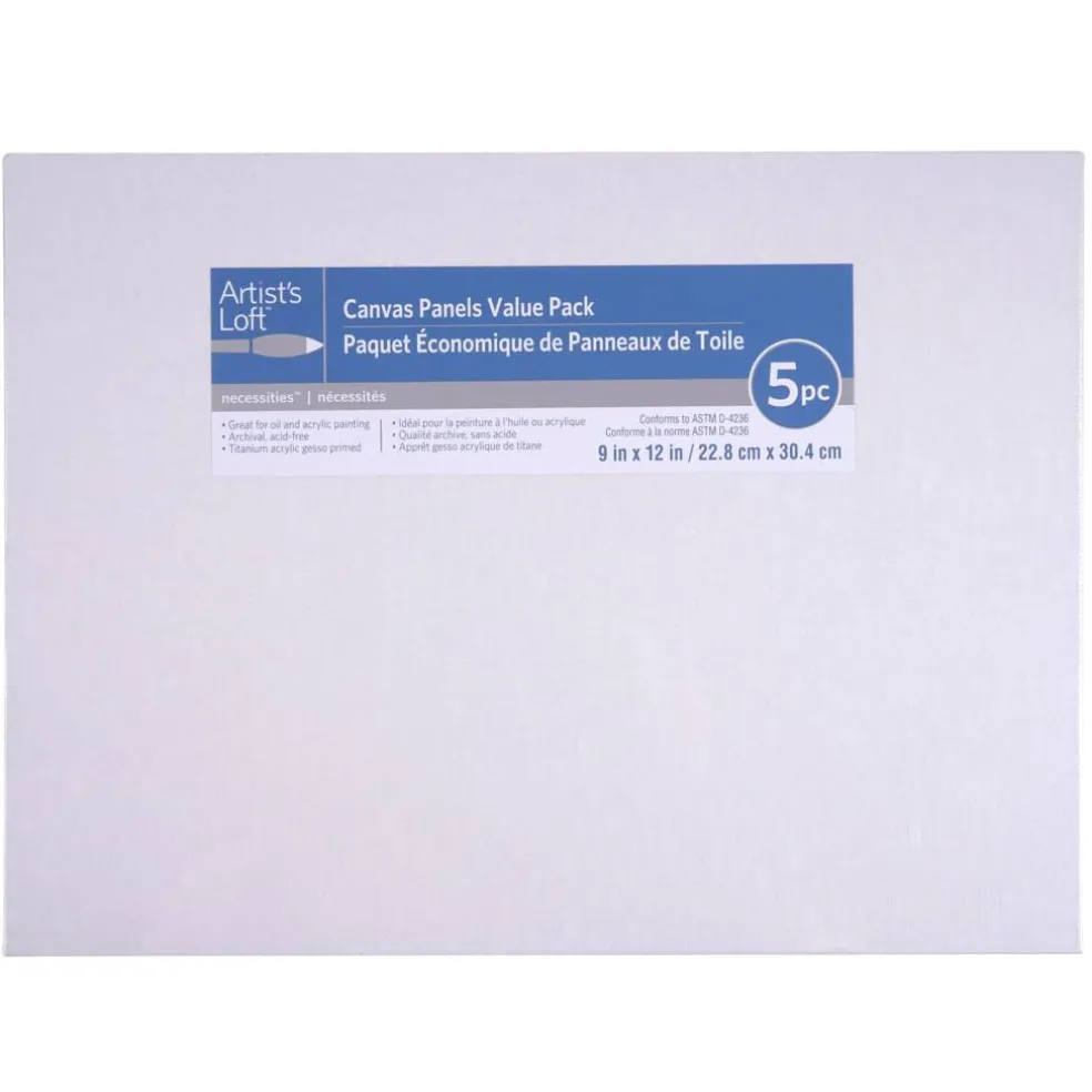 8 Packs: 5 ct. (40 total) 9" x 12" Value Pack Canvas Panel by Artist's Loft® Necessities™