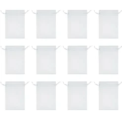8 Packs: 12 ct. (96 total) 4.5" x 7" White Satin Favor Bags by Celebrate Itâ„¢