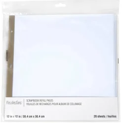 6 Packs: 20 ct. (120 total) 12" x 12" White Scrapbook Refill Pages by Recollectionsā¢