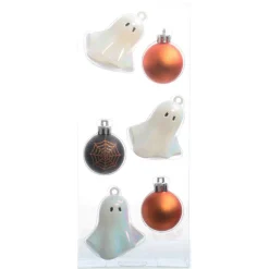 6 Pack Shatterproof Ghost & Ball Ornaments by Ashland®