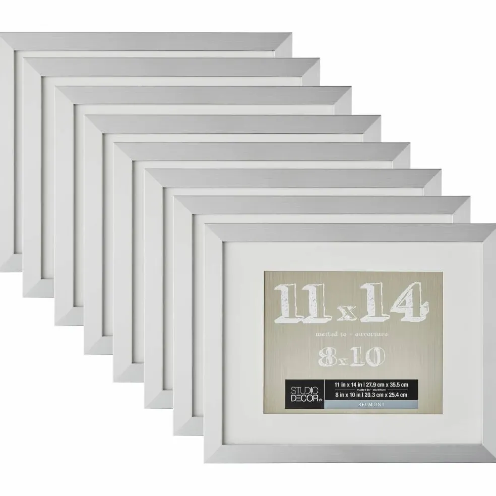 8 Pack: Silver Frame with Mat, Belmont by Studio Décor®