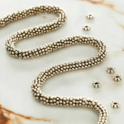 12 Pack: Silver Small Dot Rondelle Metal Beads, 4mm by Bead Landing™