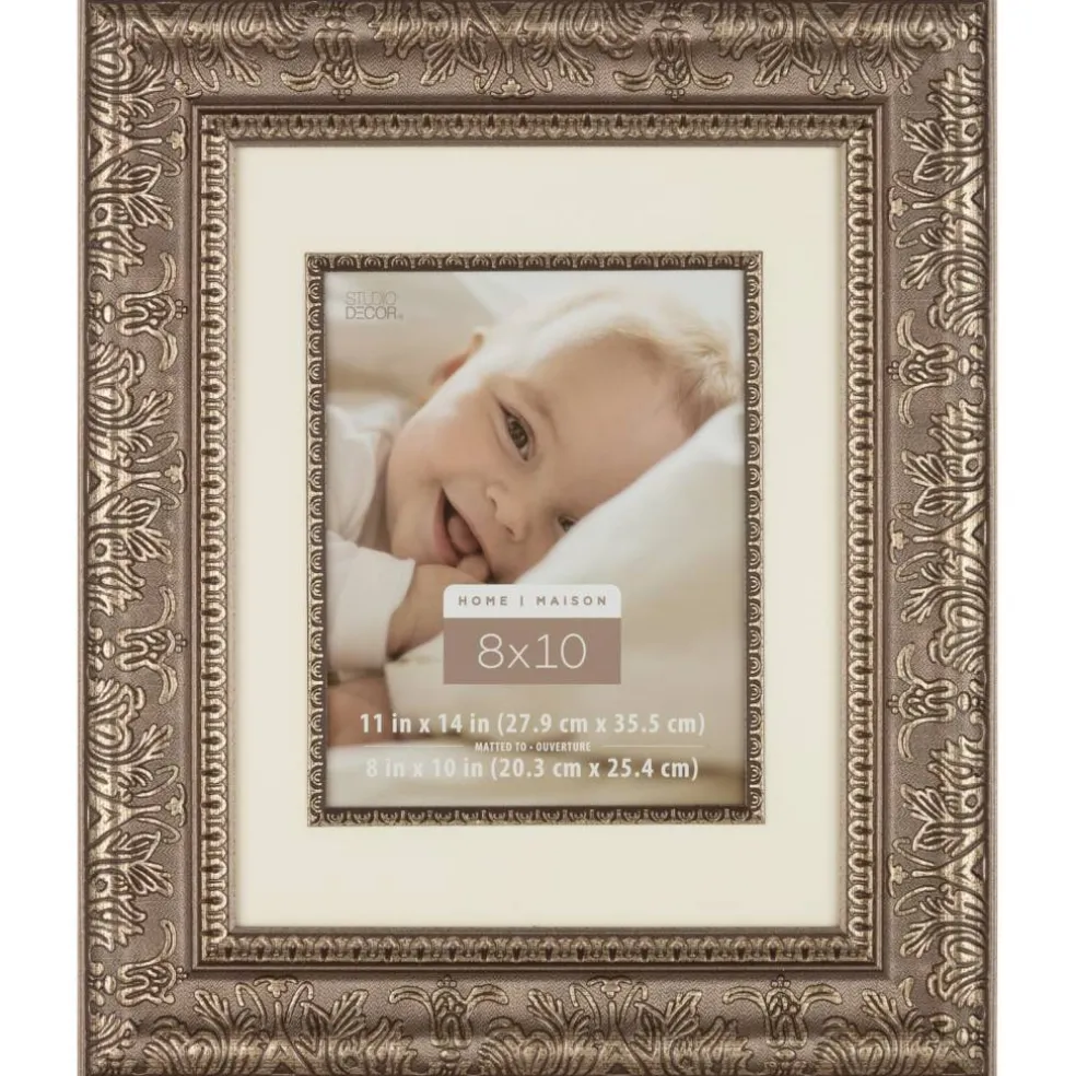 8 Pack: Silver 8" x 10" Floral Frame with Mat, Home Collection by Studio Décor®