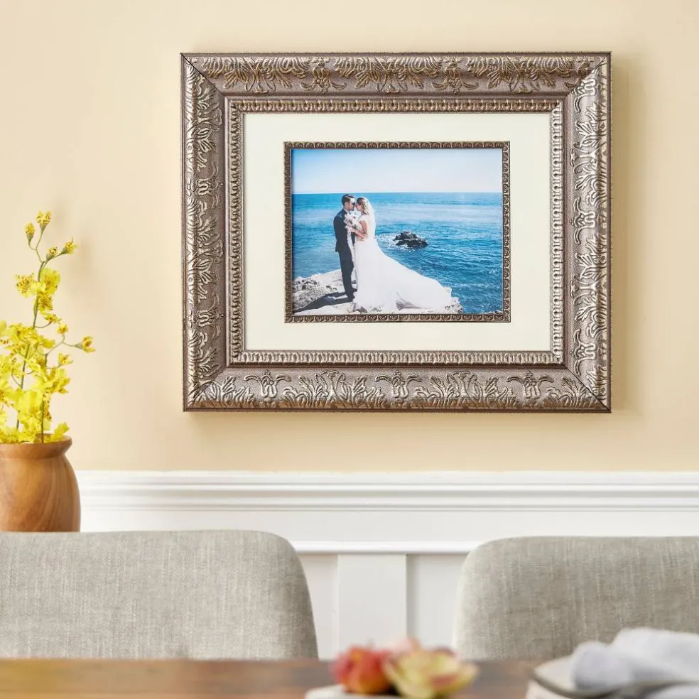 8 Pack: Silver 8" x 10" Floral Frame with Mat, Home Collection by Studio Décor®