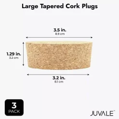 3 Pack Size #48 Tapered Cork Plugs 3.5