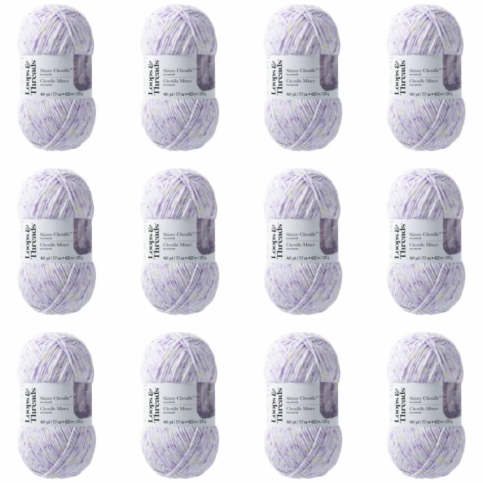 12 Pack: Skinny Chenille™ Multi Yarn by Loops & Threads®
