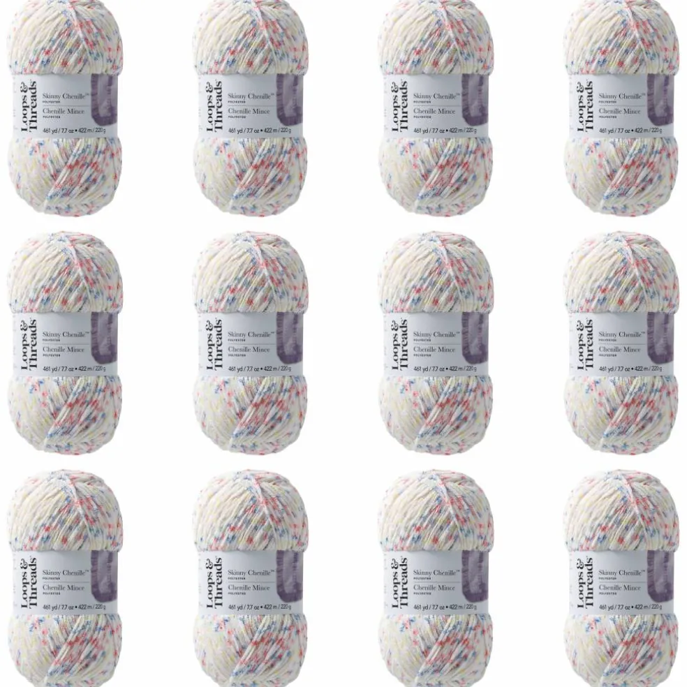 12 Pack: Skinny Chenille™ Multi Yarn by Loops & Threads®