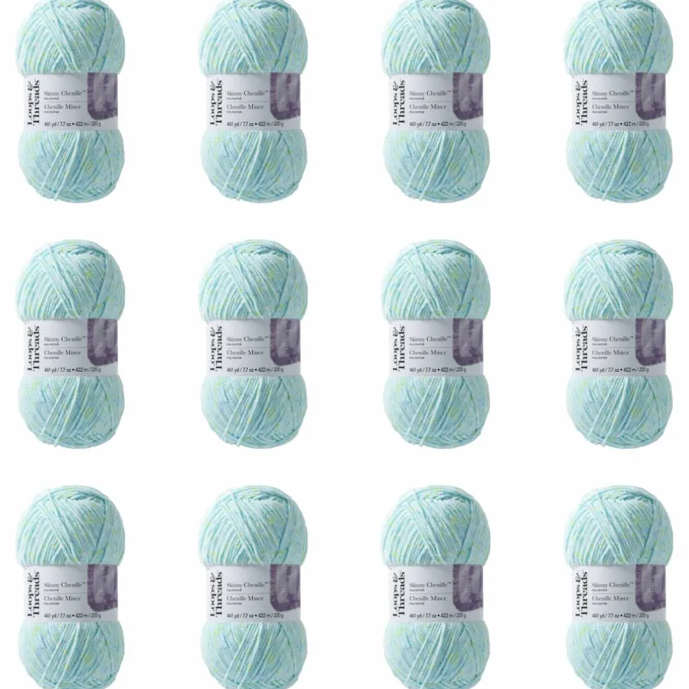 12 Pack: Skinny Chenille™ Multi Yarn by Loops & Threads®