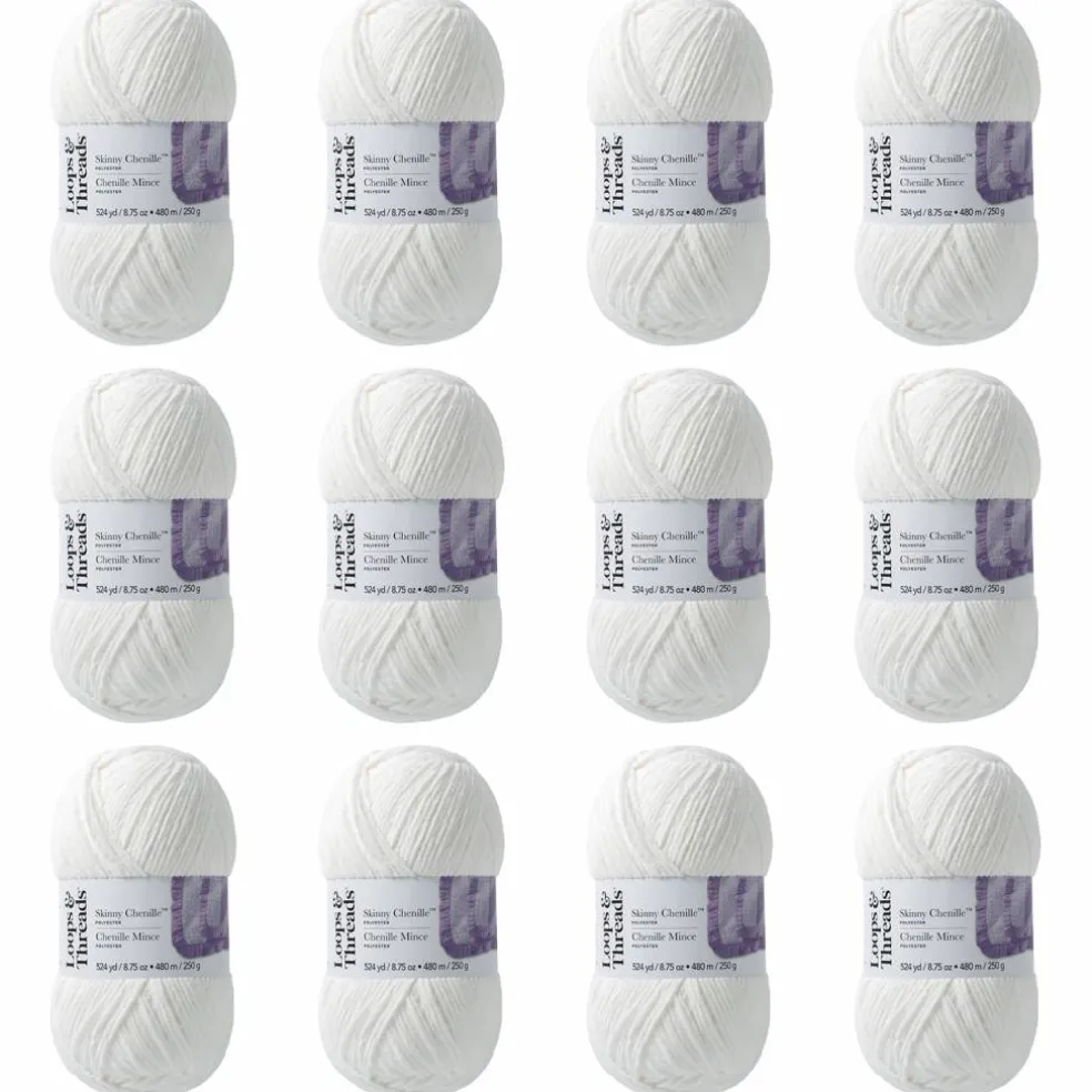 12 Pack: Skinny Chenille™ Yarn by Loops & Threads®