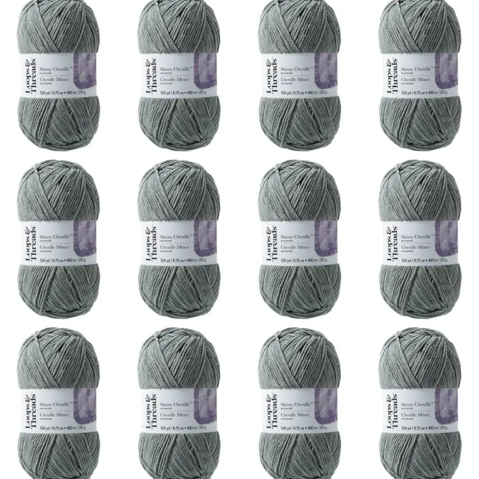 12 Pack: Skinny Chenille™ Yarn by Loops & Threads®