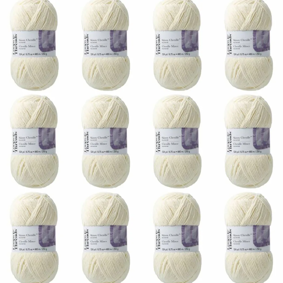 12 Pack: Skinny Chenille™ Yarn by Loops & Threads®