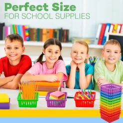 24 Pack Small Classroom Storage Baskets, Pack Bulk, Square 4.5