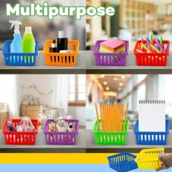24 Pack Small Classroom Storage Baskets, Pack Bulk, Square 4.5