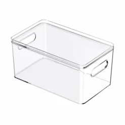 4 Pack: Small Clear Stacking Plastic Bin with Lid by Simply Tidy®
