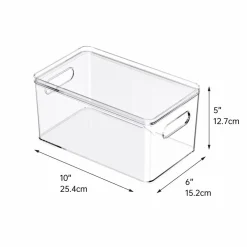 4 Pack: Small Clear Stacking Plastic Bin with Lid by Simply Tidy®