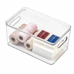 4 Pack: Small Clear Stacking Plastic Bin with Lid by Simply Tidy®
