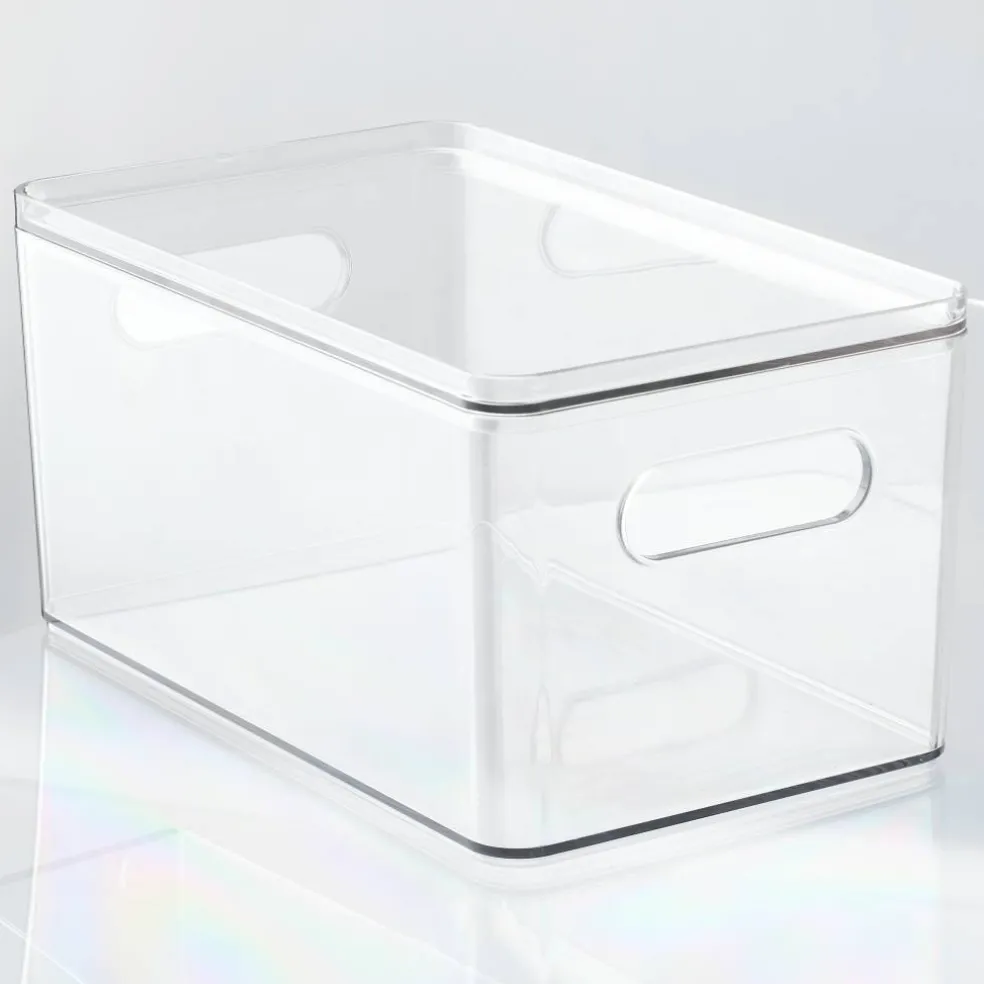 4 Pack: Small Clear Stacking Plastic Bin with Lid by Simply Tidy®