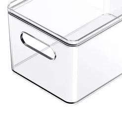 4 Pack: Small Clear Stacking Plastic Bin with Lid by Simply Tidy®