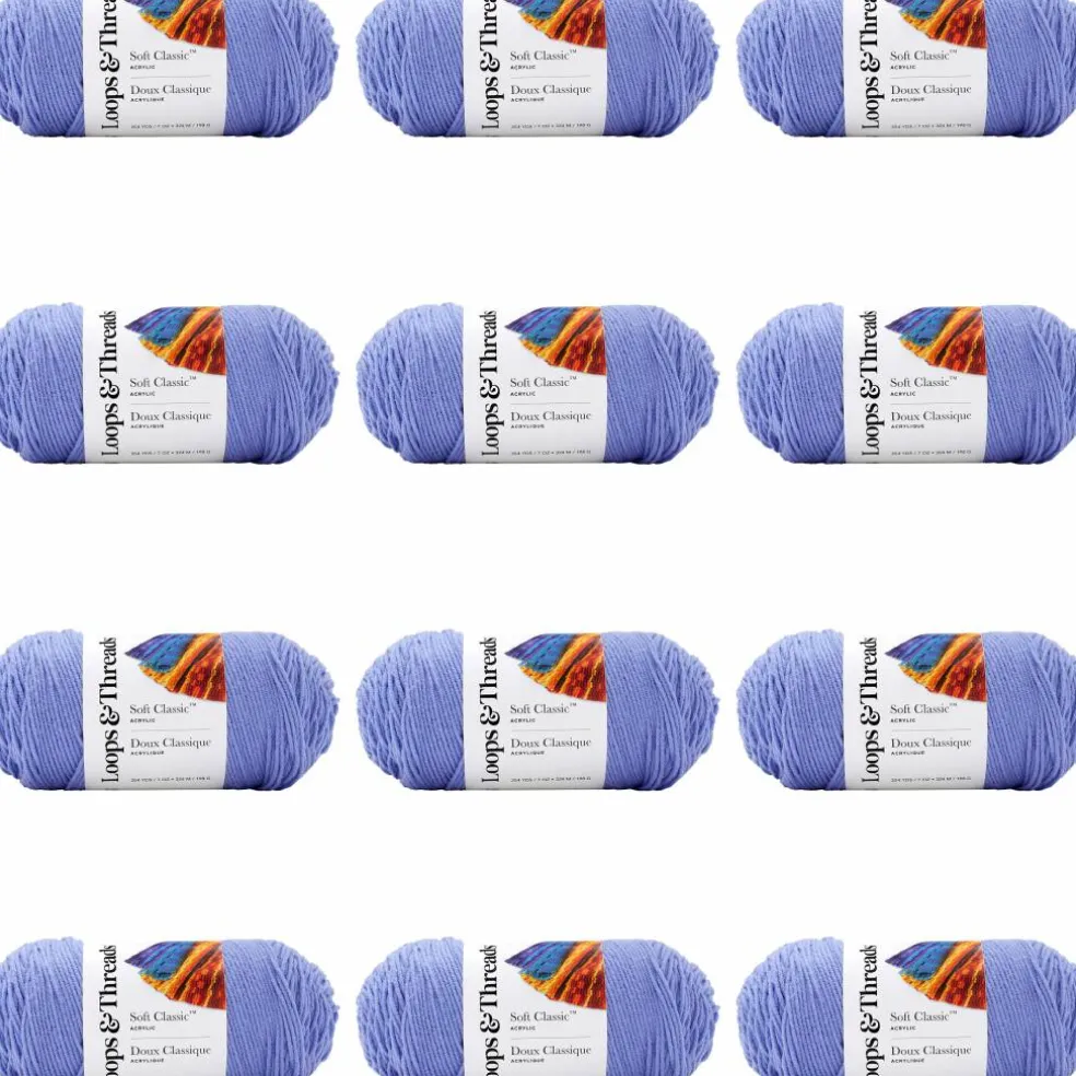12 Pack: Soft Classic™ Solid Yarn by Loops & Threads®