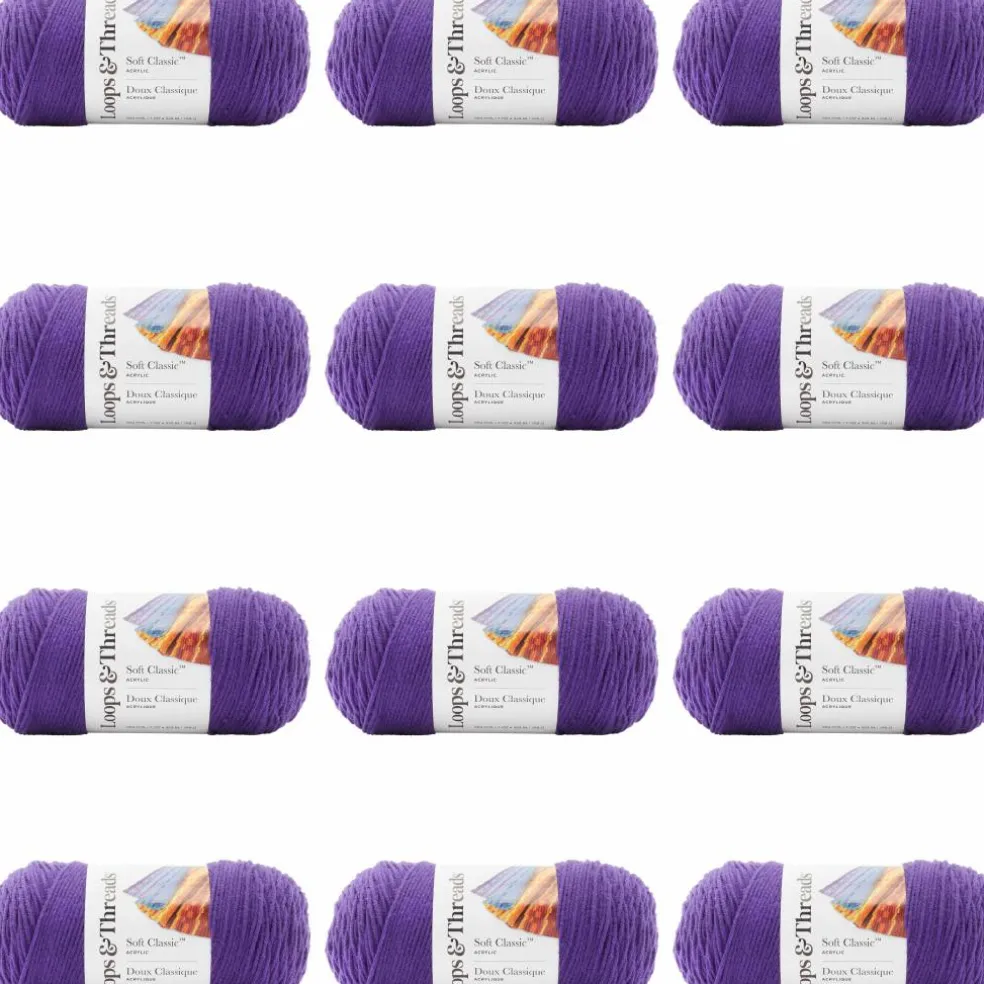 12 Pack: Soft Classic™ Solid Yarn by Loops & Threads®