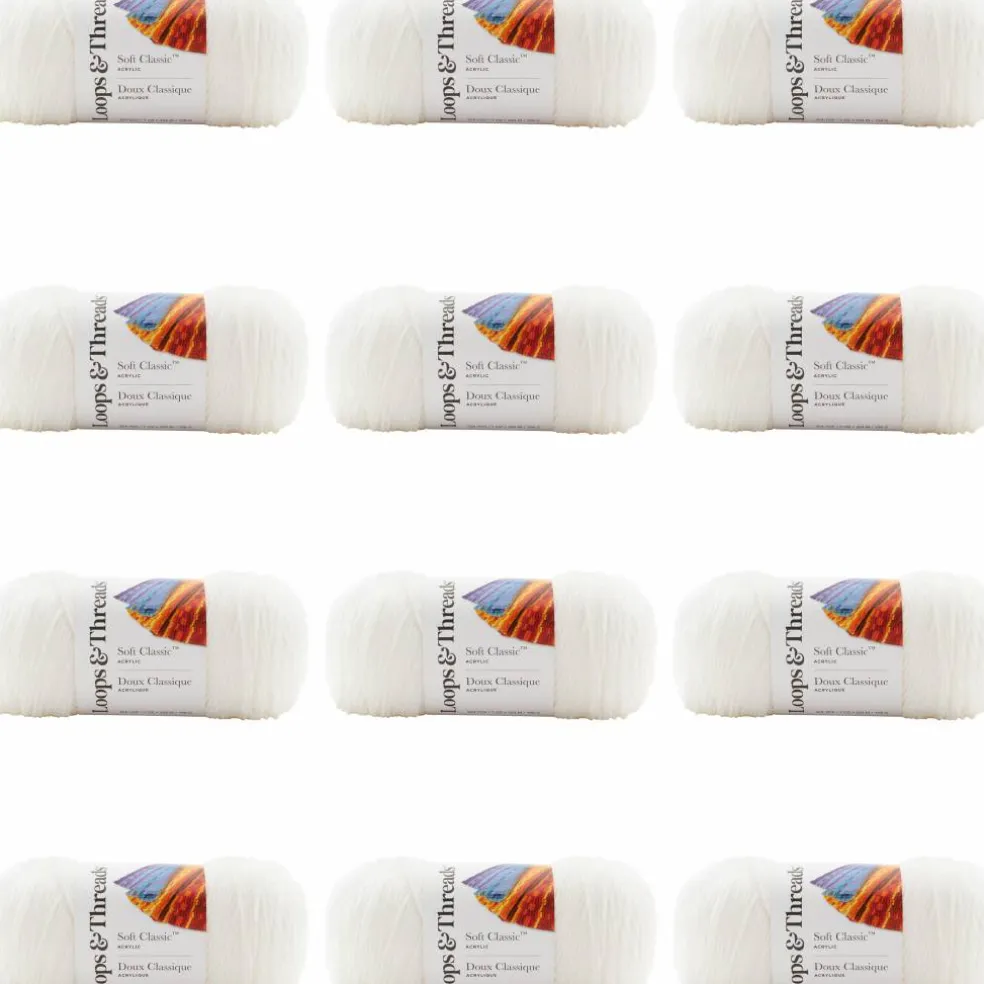 12 Pack: Soft Classic™ Solid Yarn by Loops & Threads®