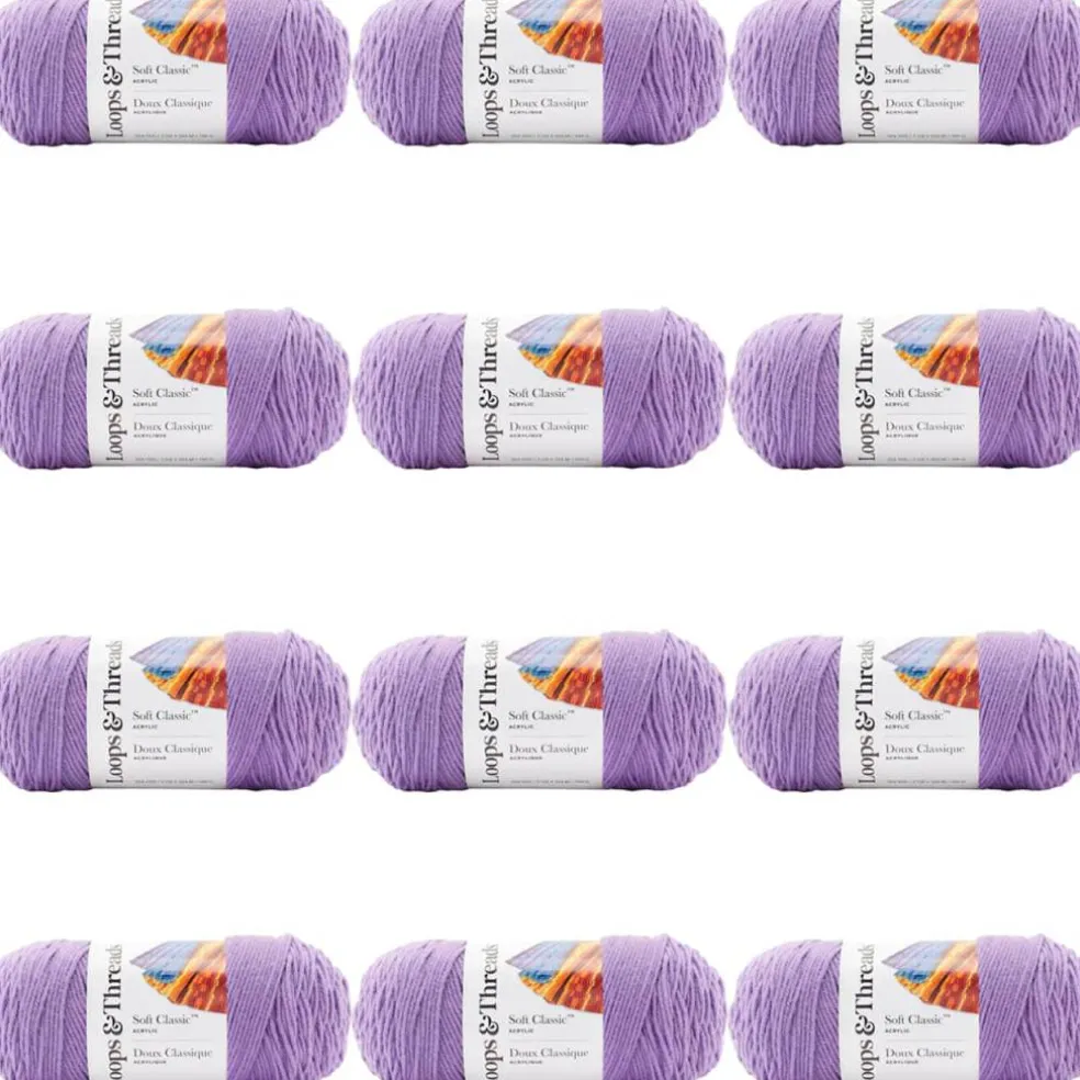 12 Pack: Soft Classic™ Solid Yarn by Loops & Threads®