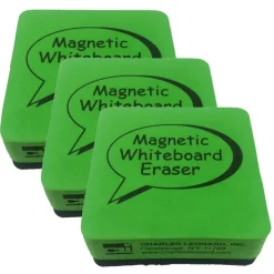 4 Packs: 3 Packs 12 ct. (144 total) Charles Leonard Green & Black Dry Erase Whiteboard Magnetic Erasers