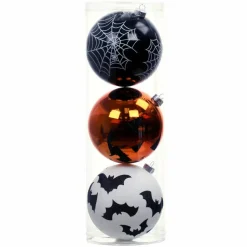 3 Pack 4.75" Spiderweb, Bat & Jack-o'-Lantern Shatterproof Ornaments by Ashland®