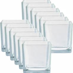 12 Pack: 3" Square Glass Vase by Ashland®
