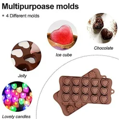 4 Packs Silicone Molds for Chocolate, Food Grade no-stick Baking, candy and butter Mold with different shape