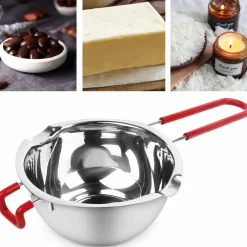 2-Pack Stainless Steel Double Boiler Pots – Chocolate, Candy, Wax, Candle, Butter Melting