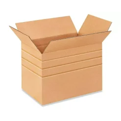 250 Pack Strong Multi Depth Corrugated Cardboard Boxes for Bulk Shipping and Storage 17 1⁄4 x 11 1⁄2 x 12 inch
