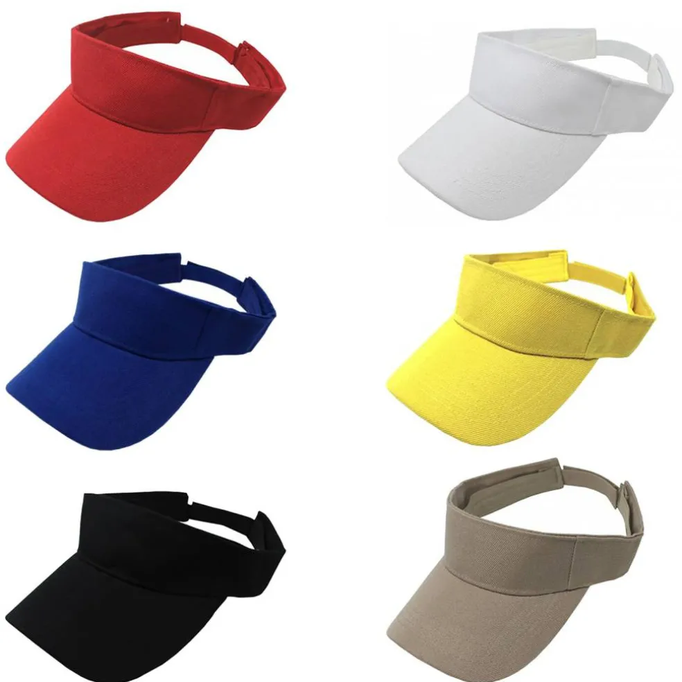 12 Pack Sun Visor Adjustable Cap Hat Athletic Wear - One Dozen
