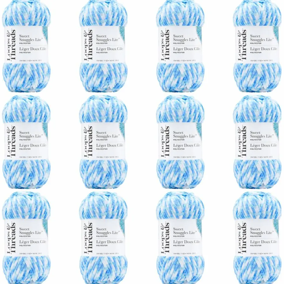 12 Pack: Sweet Snuggles Lite™ Variegated Striped Yarn by Loops & Threads®