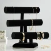 8 Pack: 12" Triple Bar Black Velvet Jewelry Stand by Bead Landing™