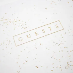 6 Pack: White & Gold Guest Book & Pen Set by Celebrate Itâ„¢