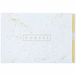 6 Pack: White & Gold Guest Book & Pen Set by Celebrate It™