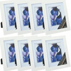 8 Pack: White  5" x 7" Gallery Frame with Double Mat, Airfloat Gallery™ by Studio Décor®