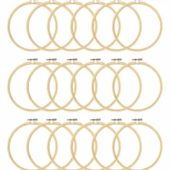 18 Pack: Wooden Embroidery Hoop by Loops & Threads™