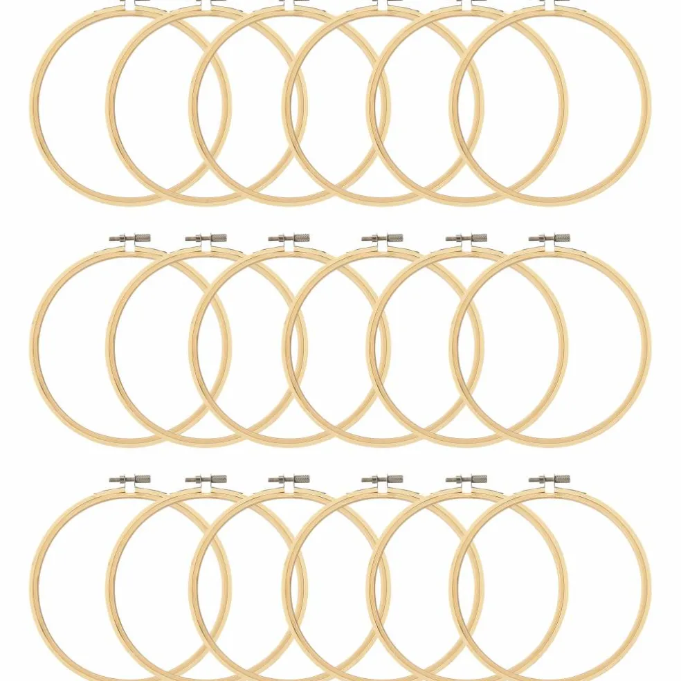 18 Pack: Wooden Embroidery Hoop by Loops & Threads™