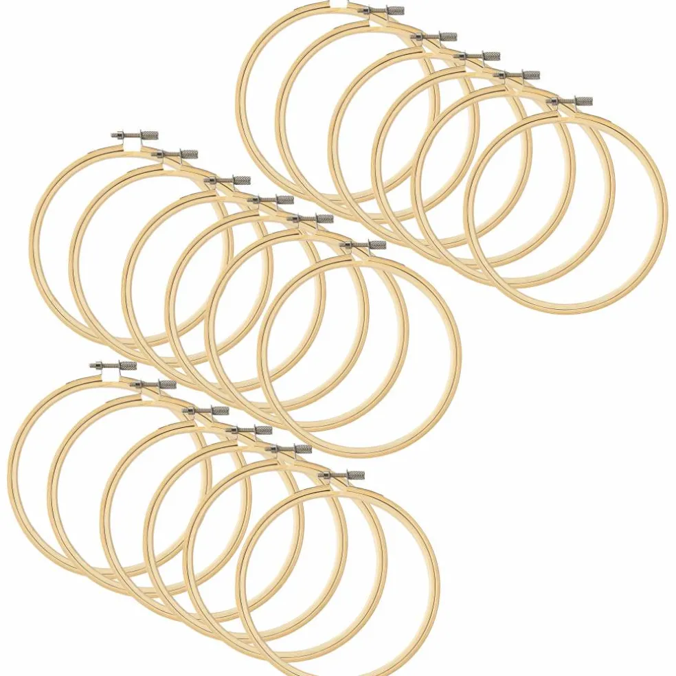 18 Pack: Wooden Embroidery Hoop by Loops & Threads™