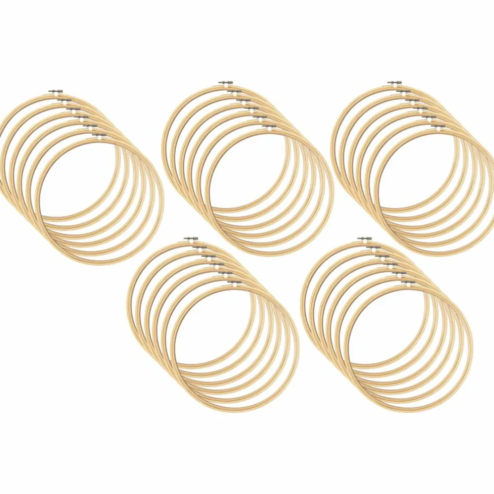 30 Pack: 10" Wooden Embroidery Hoop by Loops & Threads™