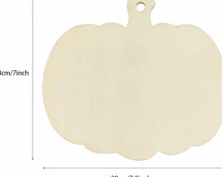 16 Pack Wood Pumpkin Cutouts Unfinished Wooden Pumpkin