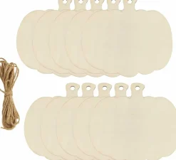 16 Pack Wood Pumpkin Cutouts Unfinished Wooden Pumpkin