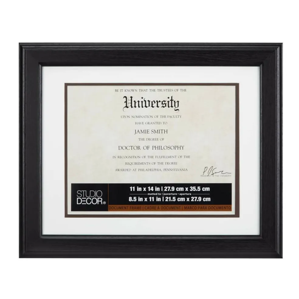 8 Pack: 11" x 14" Brown Document Frame with Double Mat by Studio Décor®