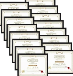 16-Pack 8.5x11 Certificate Frames – Bulk Document & Photo Display Frames for Wall or Tabletop, Sleek Black Finish